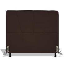 Cabeceira Estofada Topázio 140 cm Para Cama Box Quarto Casal Luxo Suede Marrom