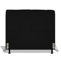 Cabeceira Estofada Topázio 140 cm Para Cama Box Quarto Casal Luxo Suede Preto