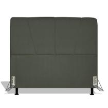 Cabeceira Estofada Topázio 90 cm Para Cama Box Quarto Solteiro Luxo MV Estofados Suede Cinza