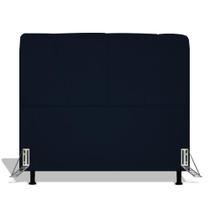 Cabeceira Estofada Topázio 90 cm Para Cama Box Quarto Solteiro Luxo Suede Azul Marinho