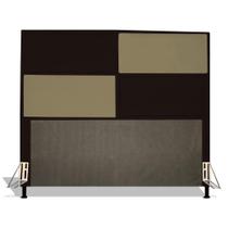 Cabeceira Estofada Tóquio 195 cm Para Cama Box Quarto King Size Suede Marrom Suede Bege Cabeceira Estofada Tóquio 195 cm Para Cama Box Quarto King Size Suede Marrom Suede Bege