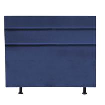 Cabeceira Estofada Turim 140 cm Casal Quarto para Cama Box Suede Azul Marinho - KDAcanto Móveis