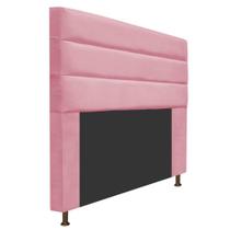 Cabeceira Estofada Turim 140 cm Casal Suede Rosa Bebê - KDAcanto Móveis