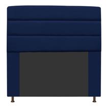 Cabeceira Estofada Turim 140cm Casal Cama Box Suede Azul Marinho - Damaffê Móveis