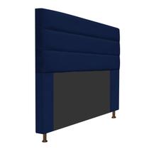 Cabeceira Estofada Turim 160 cm para Cama Queen Size Suede Azul Marinho