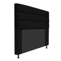 Cabeceira Estofada Turim 160 cm para Cama Queen Size Suede Preto - KDAcanto Móveis