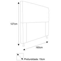 Cabeceira Estofada Turim 160 cm Queen Size Suede Roxo - KDAcanto Móveis