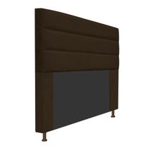 Cabeceira Estofada Turim 160cm para Cama Queen Size Cama Box material sintético Marrom - KDAcanto Móveis