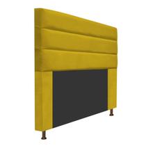 Cabeceira Estofada Turim 160cm para Cama Queen Size Cama Box Tecido Sintético Amarelo - KDAcanto Móveis