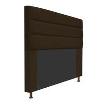 Cabeceira Estofada Turim 160cm Queen Size Cama Box Tecido Sintético Marrom - KDAcanto Móveis