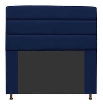 Cabeceira Estofada Turim 160CM Queen Suede Azul Marinho - D A DECOR