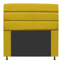 Cabeceira Estofada Turim 160CM Quenn Suede Amarelo - D A DECOR