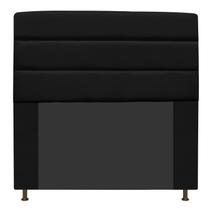 Cabeceira Estofada Turim 195 cm King Size Suede Preto - ADJ Decor