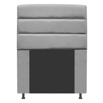 Cabeceira Estofada Turim 90 cm para Cama Solteiro Suede Cinza