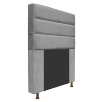 Cabeceira Estofada Turim 90 cm para Cama Solteiro Suede Cinza - KDAcanto Móveis Cabeceira Estofada Turim 90 cm para Cama Solteiro Suede Cinza - KDAcanto Móveis