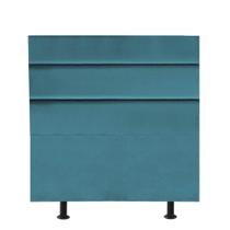 Cabeceira Estofada Turim 90 cm Solteiro Quarto para Cama Box Suede Azul Turquesa - KDAcanto Móveis