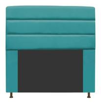 Cabeceira Estofada Turim 90CM Solteiro Suede Azul Turquesa - D A DECOR
