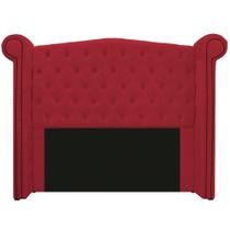 Cabeceira Estofada Veneza 140 cm Casal Suede Vermelho - Amarena Moveis