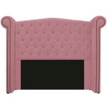 Cabeceira Estofada Veneza 160 cm Queen Size Suede Rosa Bebê - ADJ Decor