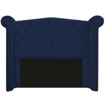 Cabeceira Estofada Veneza 195 cm King Size Suede Azul Marinho - Amarena Moveis