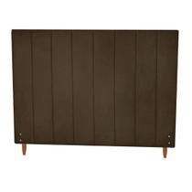 Cabeceira Estofada Vitória para Cama Box Casal King Size Suede Marrom 193cm JBF