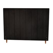 Cabeceira Estofada Vitória para Cama Box Casal Queen Size Suede Preto 158cm JBF Cabeceira Estofada Vitória para Cama Box Casal Queen Size Suede Preto 158cm JBF