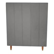 Cabeceira Estofada Vitória para Cama Box de Solteiro Suede Cinza Grafite 100cm JBF