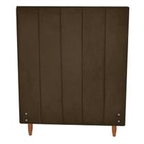 Cabeceira Estofada Vitória para Cama Box de Solteiro Suede Marrom 100cm JBF