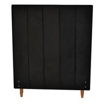 Cabeceira Estofada Vitória para Cama Box de Solteiro Suede Preto 100cm JBF