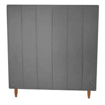 Cabeceira Estofada Vitória para Cama Box Viúva Suede Cinza Grafite 120cm JBF