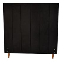 Cabeceira Estofada Vitória para Cama Box Viúva Suede Preto 120cm JBF