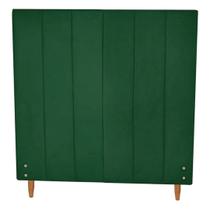 Cabeceira Estofada Vitória para Cama Box Viúva Suede Verde Militar 120cm JBF