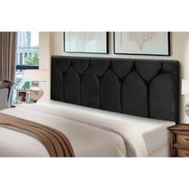 Cabeceira Estofados Casal Quarto 1,44cm Abigail Suede Preto Madelina Decor Cabeceira Estofados Casal Quarto 1,44cm Abigail Suede Preto Madelina Decor