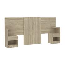 Cabeceira ExtensAvel Casal Queen com Mesa lateral Uni 2 Gavetas Luciane