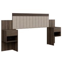 Cabeceira Extensiva Estofada com 2 Mesas de Cabeceira Master Benetil