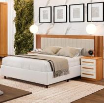 Cabeceira Extensiva Estofada Valência Cinamomo/Off - Benetil