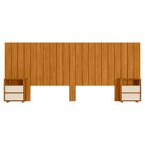 Cabeceira Extensivel Com 2 Mesas Laterais MDF Frida 315 cm MADETEC Cabeceira Extensivel Com 2 Mesas Laterais MDF Frida 315 cm MADETEC