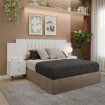 Cabeceira Extensível em MDF 2 Mesas de Apoio Gênova