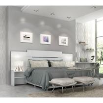 Cabeceira Extensível em MDF com 4 Prateleiras Mila Branco