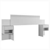 Cabeceira Extensível Master Com 2 Mesas De Cabeceiras 2 Gavetas Benetil Móveis Branco