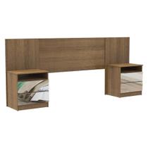 Cabeceira Extensível Rustic com 2 Criados Espelho Madesa Cabeceira Extensível Rustic com 2 Criados Espelho Madesa