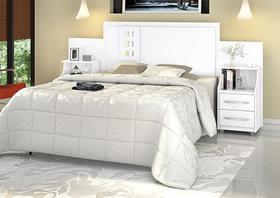 Cabeceira Flex (Casal/Queen/King) Box Flórida C/ Mesa de Cabeceira Gaveta e Prateleira - Vitamov Cabeceira Flex (Casal/Queen/King) Box Flórida C/ Mesa de Cabeceira Gaveta e Prateleira - Vitamov