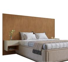 Cabeceira Florença Casal/Queen Cedro/Linho - Casa D Móveis Cabeceira Florença Casal/Queen Cedro/Linho - Casa D Móveis