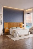 Cabeceira Florida Com Painel Ripado Para Cama Box Casal Queen e King Regulável