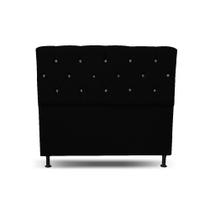 Cabeceira França Cama Box Casal 140 cm King Lar Quarto Decoração Decorativo Suede Preto
