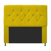 Cabeceira França Estofada Strass 140cm Cama Box Casal Suede Amarelo - Amarena Móveis