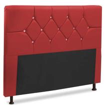 Cabeceira França Para Cama Box Casal 1,60 cm Suede Vermelho- JS Móveis