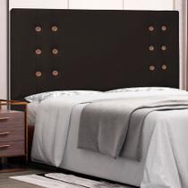 Cabeceira Gênova Para Cama Box Queen 160 cm material sintético Marrom S04 - D'Rossi Cabeceira Gênova Para Cama Box Queen 160 cm material sintético Marrom S04 - D'Rossi