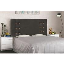 Cabeceira Gênova Para Cama Box Solteiro 90 cm Suede Cinza S04 - D'Rossi