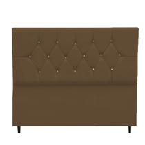 Cabeceira Geovana Para Cama Box Casal 140 cm Suede Marrom - CabrunShop